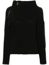 Liu •jo Ribbed-knit Sweater In Black