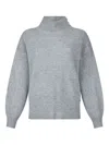 Liu •jo Ribbed Knit Sweater With Pearl Button Detail In Gray