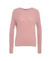 Liu •jo Ribbed Knit Sweater With Semi-transparent Detail In Pink
