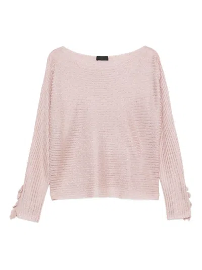 Liu •jo Ribbed-knit Top In Pink