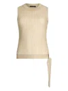Liu •jo Ribbed Sash Knit Top In Neutral