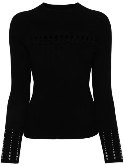 Liu •jo Ribbed Sweater In Black