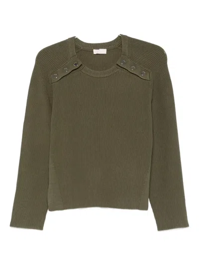 Liu •jo Ribbed Sweater In Green