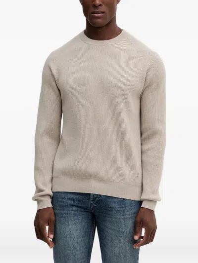Liu •jo Ribbed Sweater In Neutral
