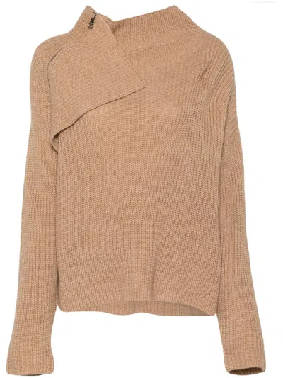 Liu •jo Ribbed Sweater In Neutrals