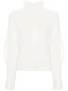 Liu •jo Ribbed-knit Buttoned Jumper In Neutrals