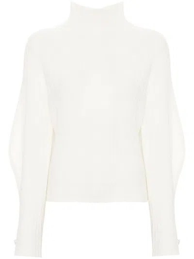 Liu •jo Ribbed-knit Buttoned Jumper In White