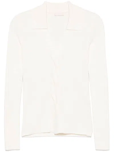 Liu •jo Ribbed Sweater In Neutrals