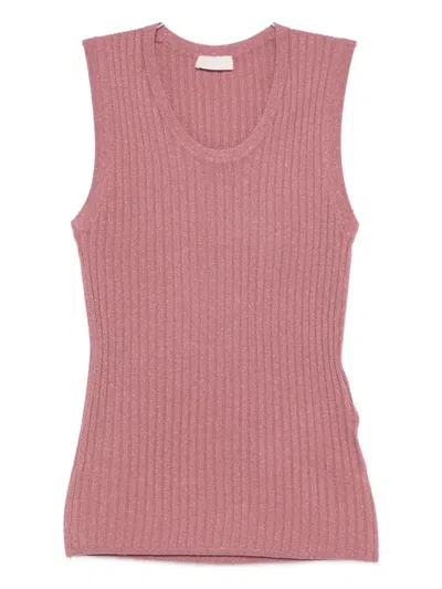 Liu •jo Ribbed Top In Pink