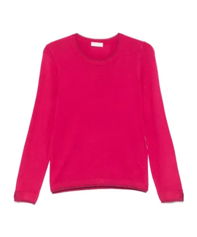 Liu •jo Liu Jo Ribbed Trim Crewneck Jumper In Pink