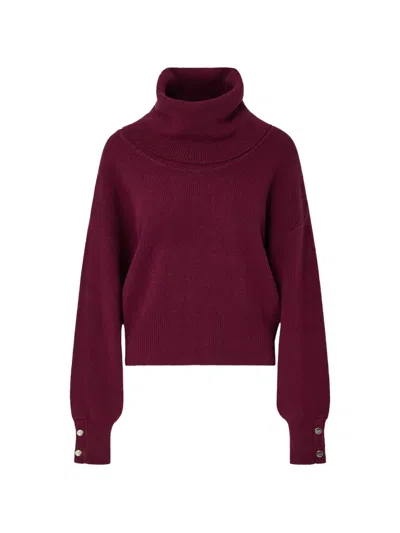 Liu •jo Ribbed-knit Turtleneck Sweater In Red