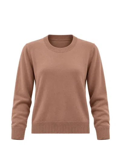 Liu •jo Ribbed-trim Sweater In Brown