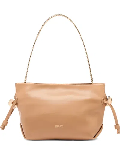Liu •jo Riccy Chain Small Shoulder Bag In Neutral