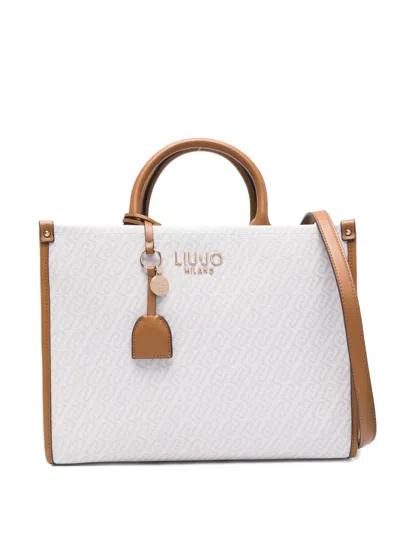 Liu •jo Ridhi Patterned Tote Bag In White