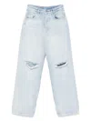 Liu •jo Liu Jo High-waisted Wide-leg Jeans With Distressed Detailing In 蓝色