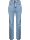 Liu •jo Gerade Distressed-jeans In Blue