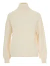 Liu •jo Roll-neck Embellished Sweater In Neutral