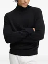 Liu •jo Roll-neck Logo-plaque Sweater In Black