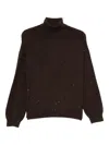 Liu •jo Roll-neck Sequin-embellished Sweater In Black