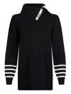 Liu •jo Roll-neck Striped-cuff Top In Black