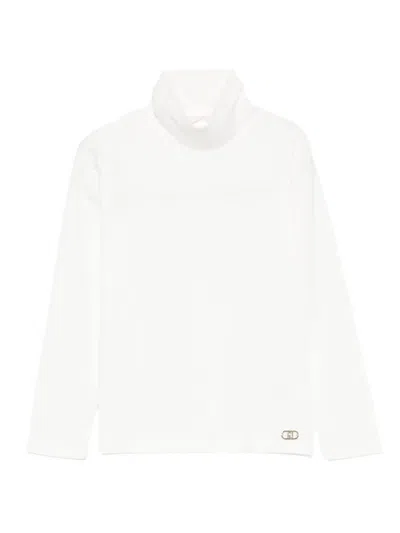 Liu •jo Kids' Roll-neck Sweater In White