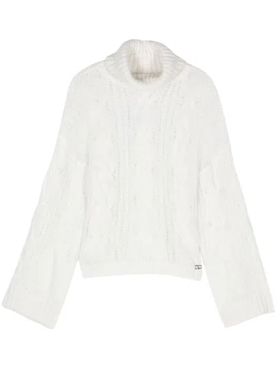 Liu •jo Roll-neck Sweater In White