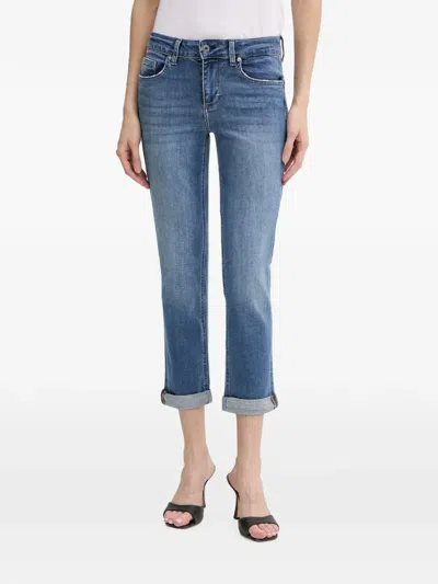 Liu •jo Rolled-cuff Cropped Jeans In Blue