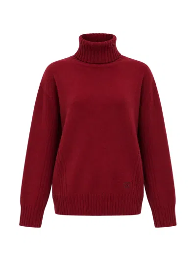 Liu •jo Roll-neck Wool Sweater In Red
