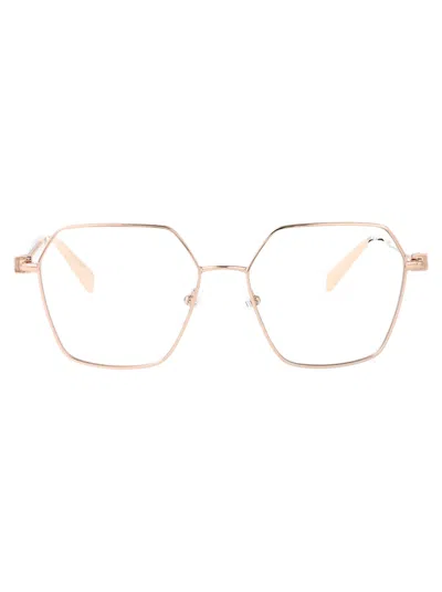 Liu •jo Liu Jo Rose Gold Metal Glasses In Pink