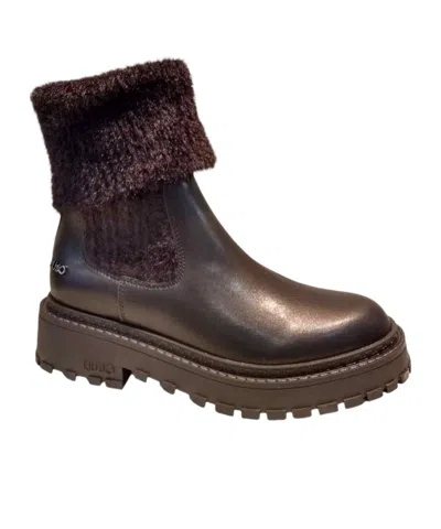 Liu •jo Round-head Short Boots In Black