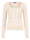 Liu •jo Round-neck Sweater In Neutral