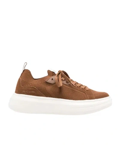 Liu •jo Liu Jo Round Toe Lace-up Sneakers In Brown