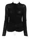 Liu •jo Ruched Blouse In Black