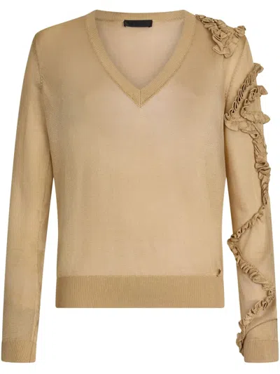 Liu •jo Geraffter Pullover In Braun