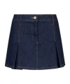 Liu •jo Ruffle Detail Denim Mini Skirt In Blue
