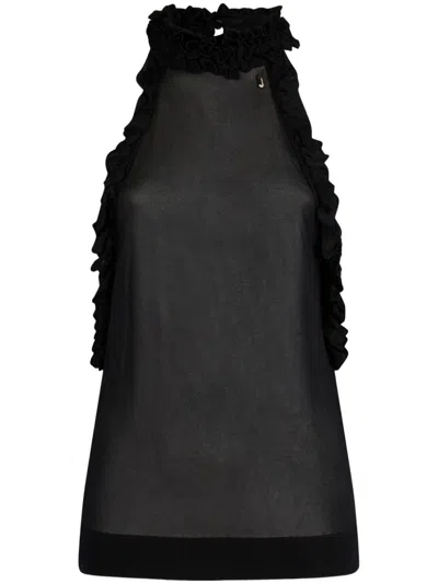 Liu •jo Ruffle-detailing Top In Black