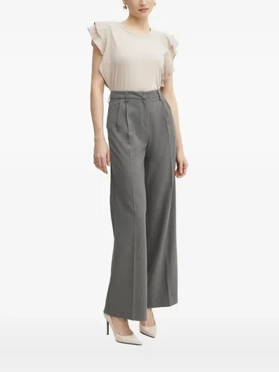Liu •jo Ruffle-sleeve Top In Neutral