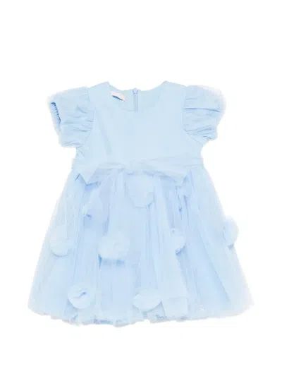 Liu •jo Babies' Ruffled Bow Dress In Blue