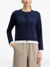 Liu •jo Ruffled Cardigan In Blue