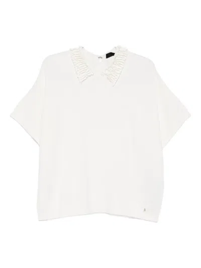 Liu •jo Ruffled Collared Blouse In White