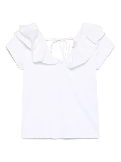 LIU •JO RUFFLED COTTON T-SHIRT