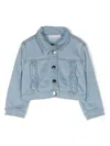 Liu •jo Ruffled Denim Jacket In Blue