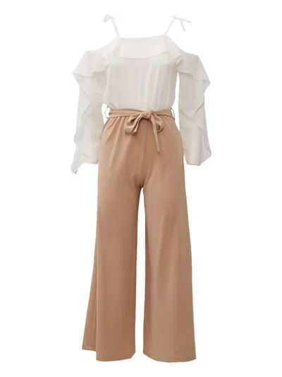 Liu •jo Kids' Ruffled-detail Jumpsuit In White