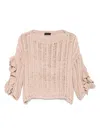 Liu •jo Ruffled-detail Sweater In 粉色