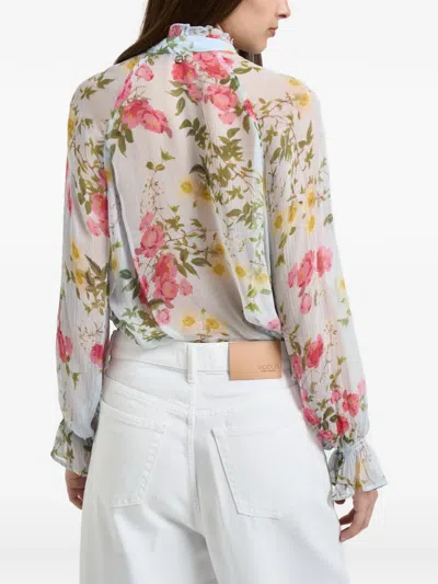 Liu •jo Ruffled Floral-print Blouse In Multi