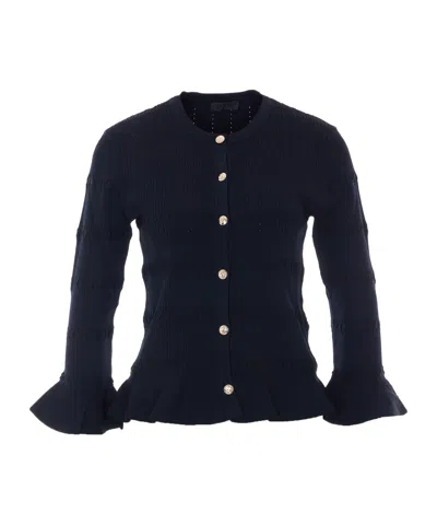 Liu •jo Liu Jo Ruffled Knit Jacket In Multi