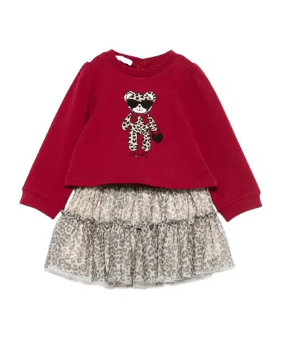 Liu •jo Ruffled Leopard Print Skirt Set In Red