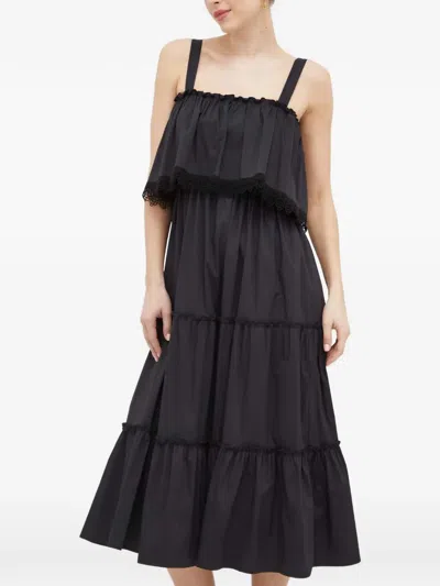 Liu •jo Ruffled Midi Dress In Black