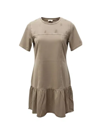 Liu •jo Ruffled Mini Dress In Neutral