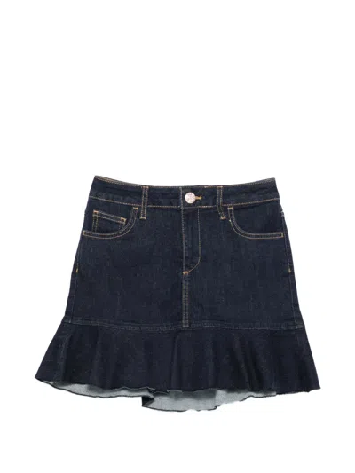 Liu •jo Ruffled Mini Skirt In Blue